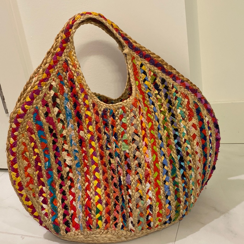 Multi colored beach bag